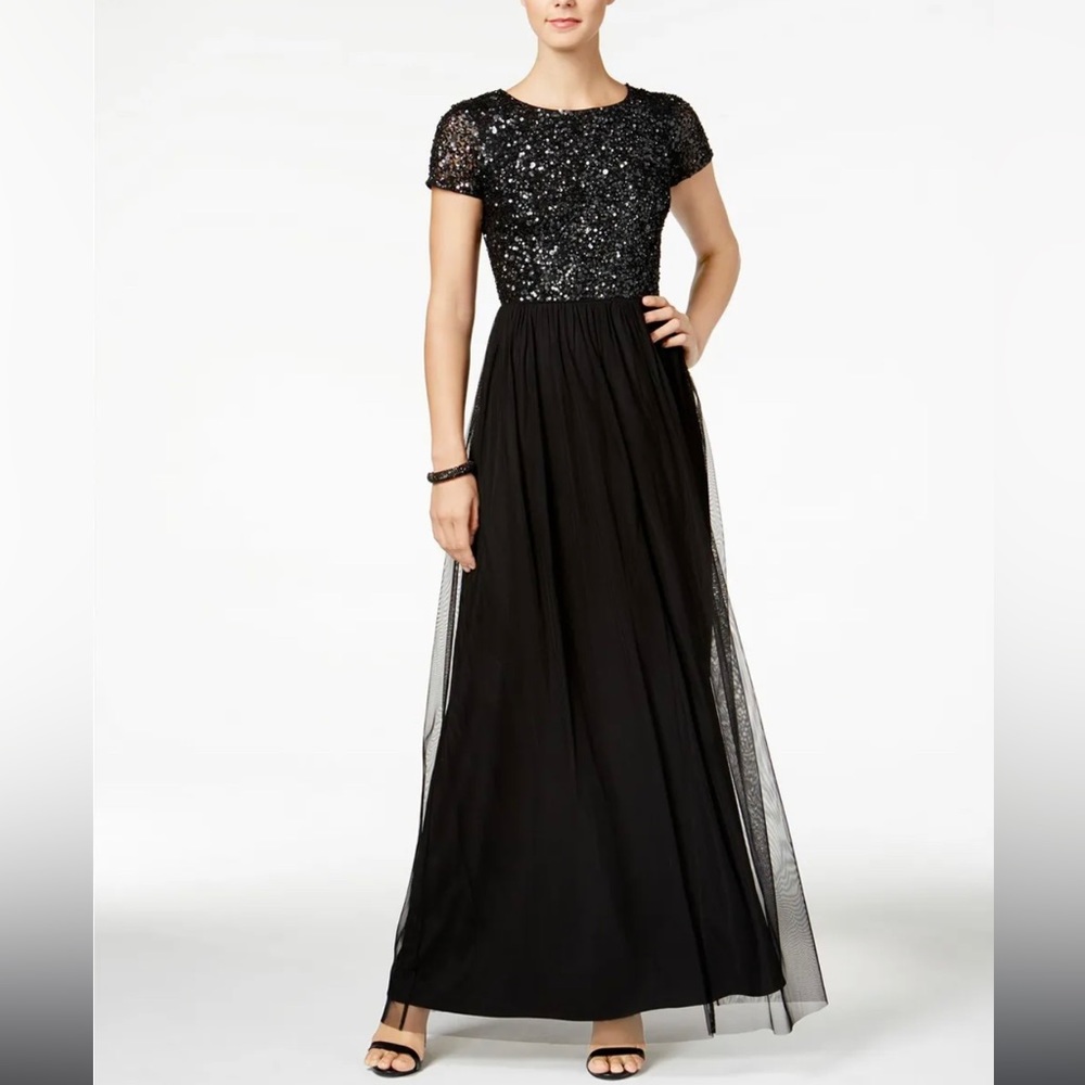 Black Sequined Maxi Formal dress